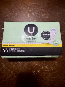 U by Kotex Clean & Secure Ultra Thin Pads - Regular, 44 Count