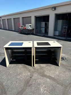20 Nice Desks With Power Plugs & Glass-$35 EACH