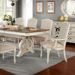 Elegant Farmhouse Dining Table With 8 Chairs