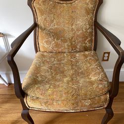 Antique Armchair with Opal Inlay Detail