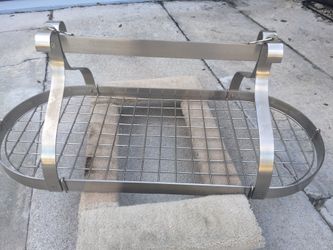 Chrome Satin-Nickel Finish Pot Rack