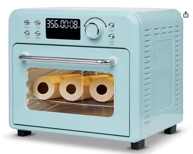 Oven Machine 16L 110V 1400W Blue with Digital Display(The appearance is slightly dented due to transportation, but the function is intact)