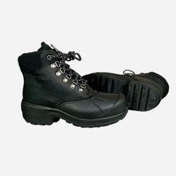 Wolverine Women’s Waterproof Black Leather Black Fur Frost Winter Snow Boot 5.5