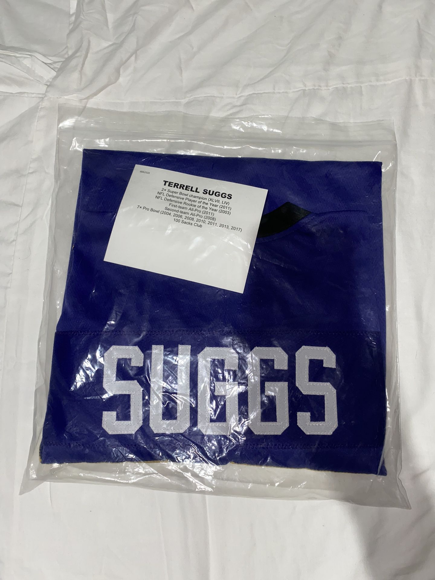 Terrell Suggs Autographed Jersey 