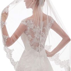 NEW - White wedding veil