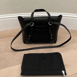Honest Company Diaper Bag Black Leather 