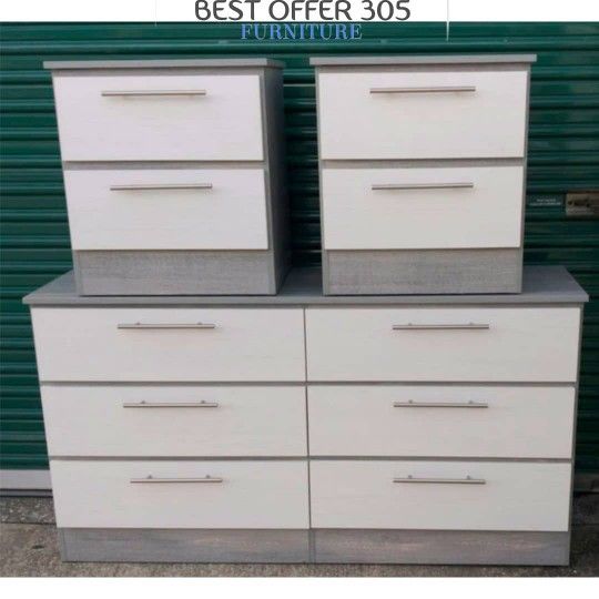 Dresser and 2 Nightstands Cómoda y 2 Mesitas de Noche