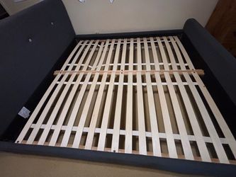 Quality wood & fabric king bed frame