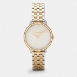 COACH 32MM BRACELET WATCH TWO-TONE STAINLESS STEEL & GOLD TONE "RAYDEN"