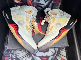 Off White Air Jordan Retro 5 Sail 