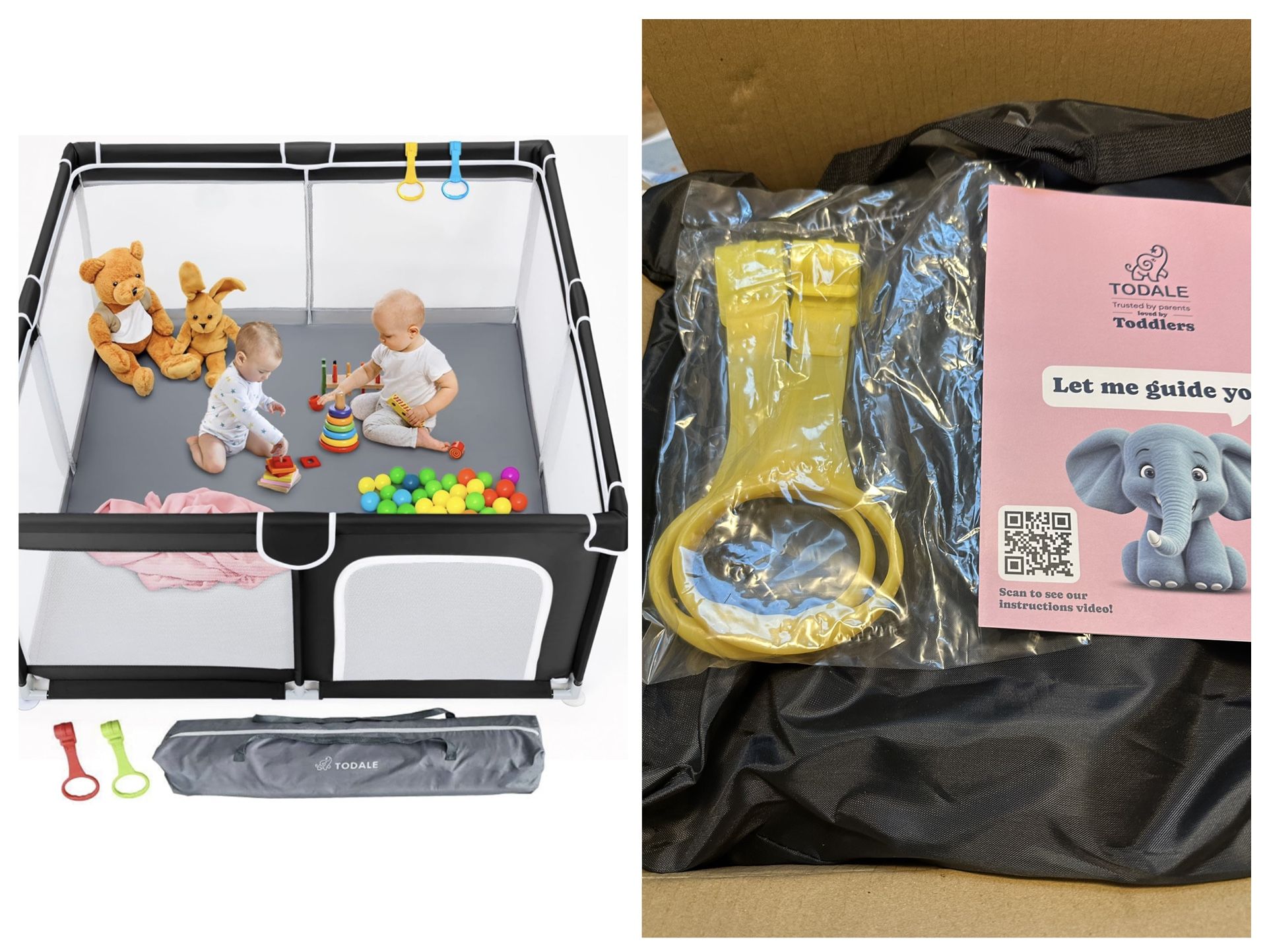 TODALE Baby Playpen for Toddler, Large Baby Playard, Indoor & Outdoor Kids Activity Center with Anti-Slip Base, Sturdy Safety Play Yard with Soft Brea