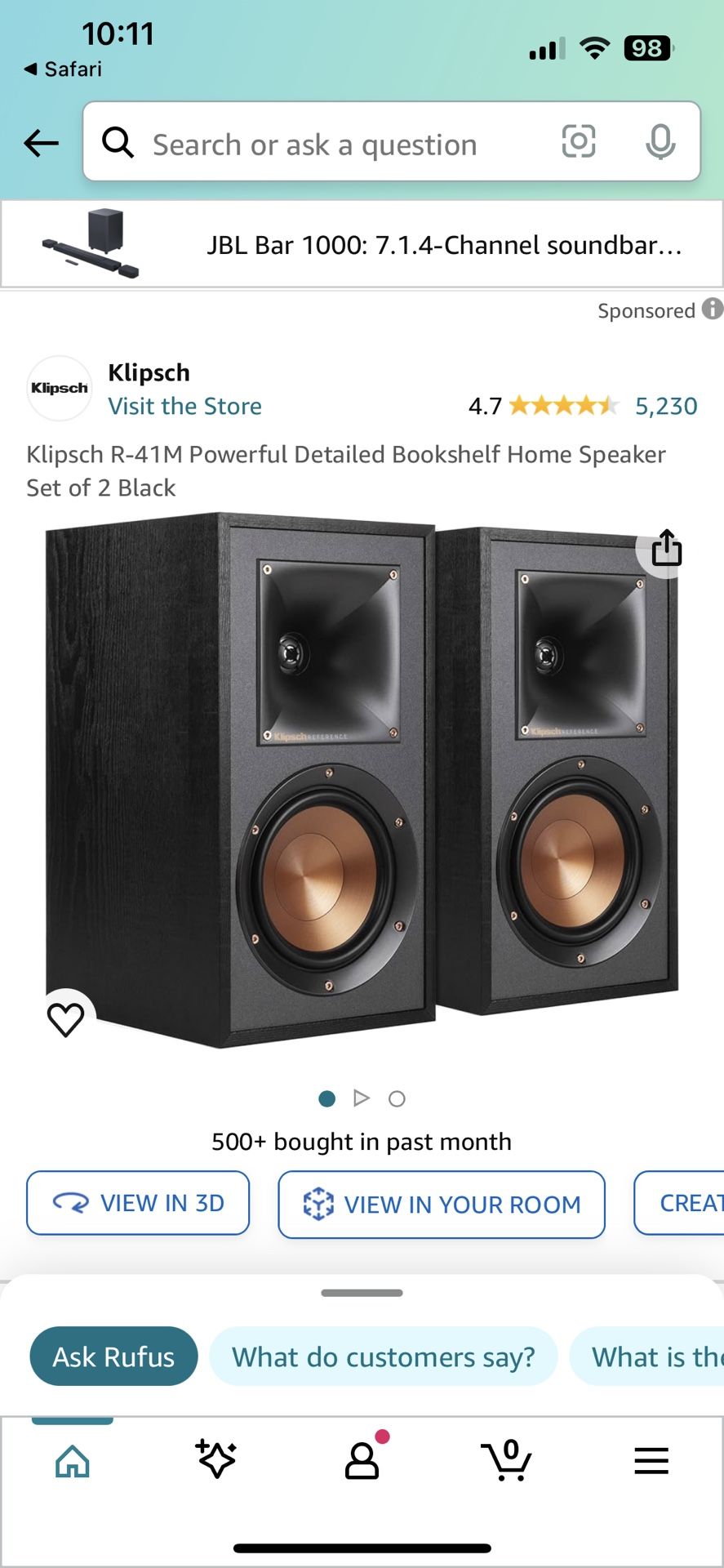 Klipsch R-41M speakers- Un-opened Box