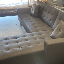 Sectional Sofa Futon Leather New Available 
