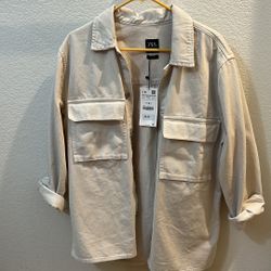 (L) Cream Casual Jacket