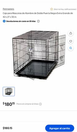 Extra-Large Black Double-Door Wire Pet Crate – 42 x 27 x 30 in.