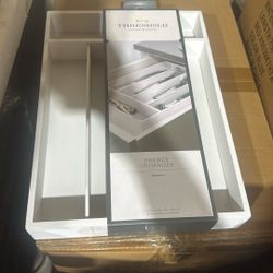 *NEW* Threshold™ Bamboo Drawer Organizer - White - 13.9” x 9.96” x 1.89”
