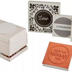 Martha Stewart Rubber Stamp & XL Punch Set-2.5” Circle Arts Crafts NEW Gift NIB
