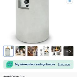 Costway 16'' Round Outdoor Propane Fire Pit w/Lava Rocks Waterproof Cover 30000 BTU