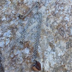 Cute Broken Heart Silver Color Necklace Chain