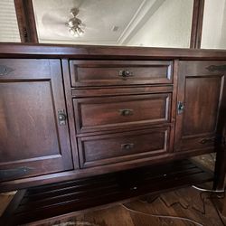 Buffet Table Solid Wood Rustic Iron