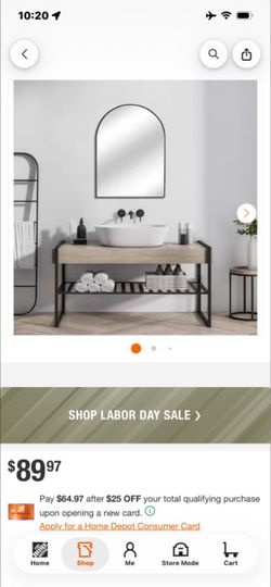 Arched Black Frame Wall Mirror