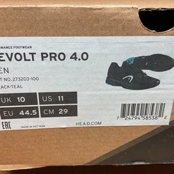 Head Revolt Pro 4.0 Men's Tennis Shoes, Size 11, Black-Teal