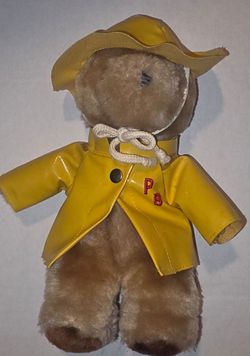 Vintage Eden Toys Paddington Bear Plush – Yellow Raincoat & Hat