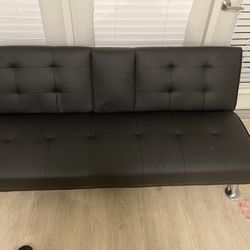 Abbigale 65.8" Faux Leather Convertible Sofa For $150