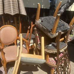 7 Dining Chairs Assorted 