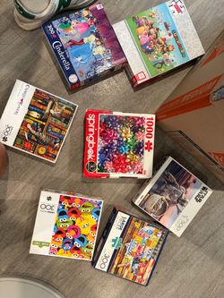Lot of 20+ Jigsaw Puzzles – Mario, Star Wars, Buffalo, Springbok + Mat