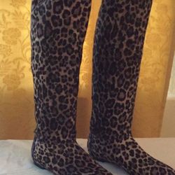 New Faux Leopard Tall Boots 8.5