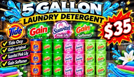 Detergent, and softerner (detergente y suavizante)