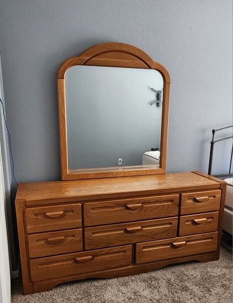 Dresser and queen bed