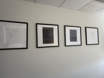 Set of 4 Modern Black & White Framed Art Prints