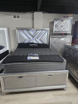 QUEEN LED STORAGE BED 💥💥💥NO CREDIT NEEDED APPLY TODAY