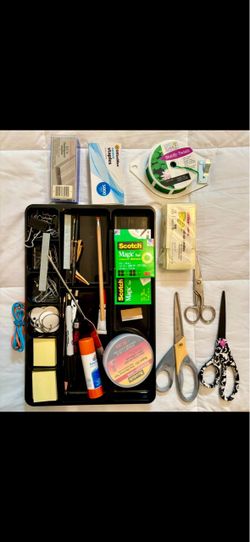 Collection of new OFFICE SUPPLIES, includes the organizer tray - All for $9 total