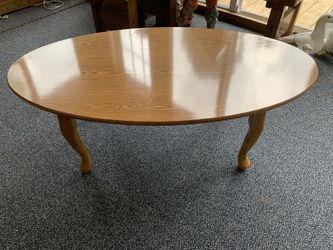 Oval wooden coffee table