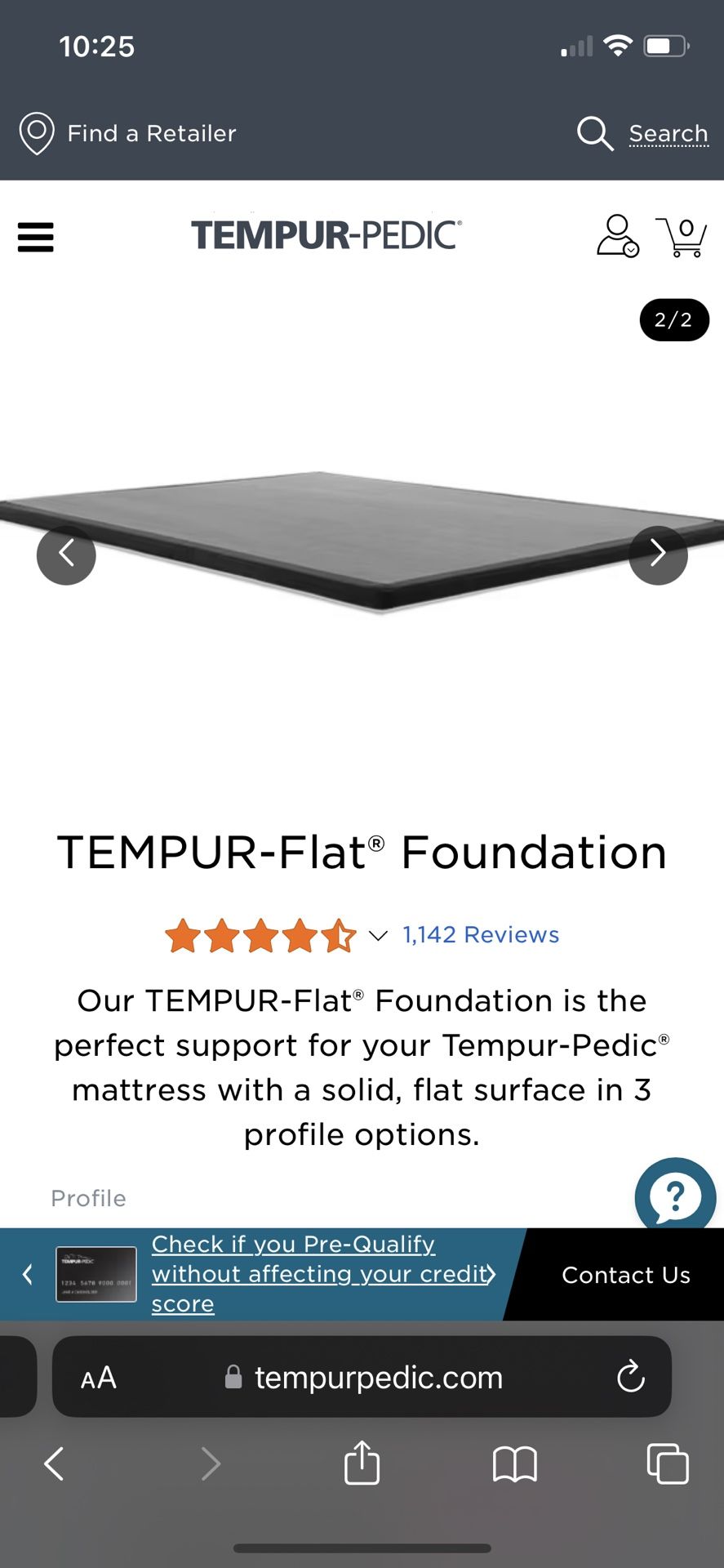 Tempur-Pedic Tempur-Flat King Size Foundation