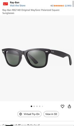 Ray-Ban Sunglasses RB2140 Original Wayfarer Classic Black Frame Green Lens 54mm