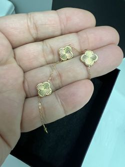 14k Yellow Golden Clef  Women Bracelet New