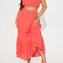 Plus Size Coral Set