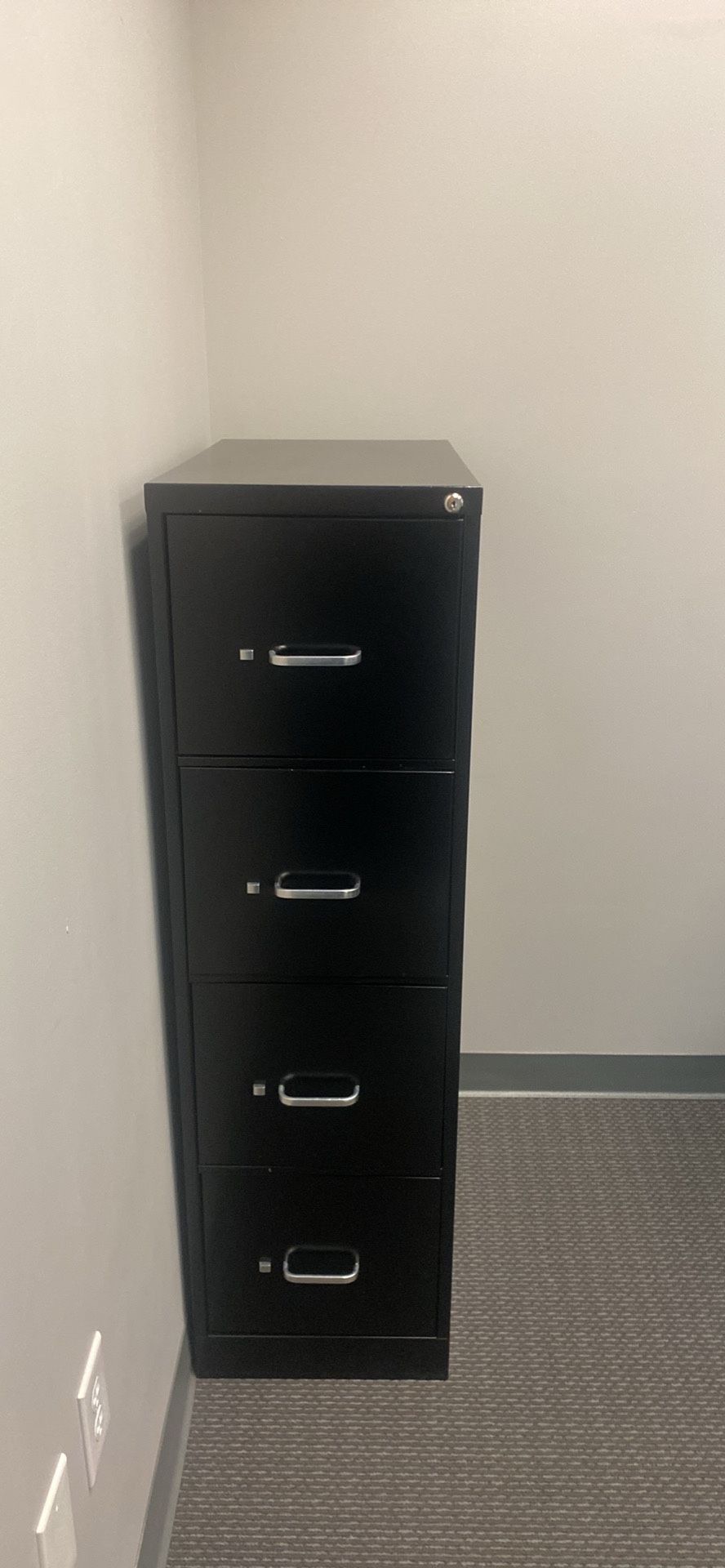 Sleek Black File Cabinet