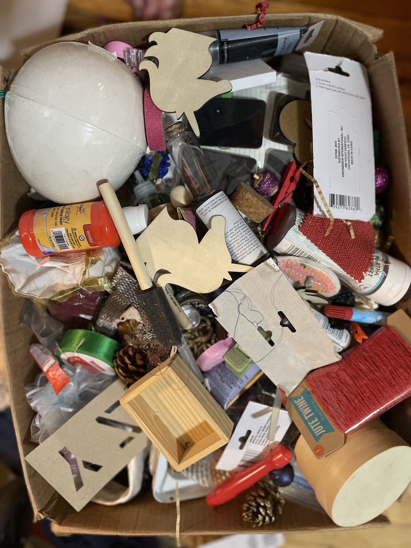 14 X 18 X 10 Box Of Craft Supplies