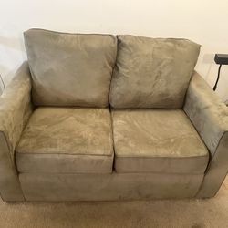 Moss Green Microfiber Loveseat – $20