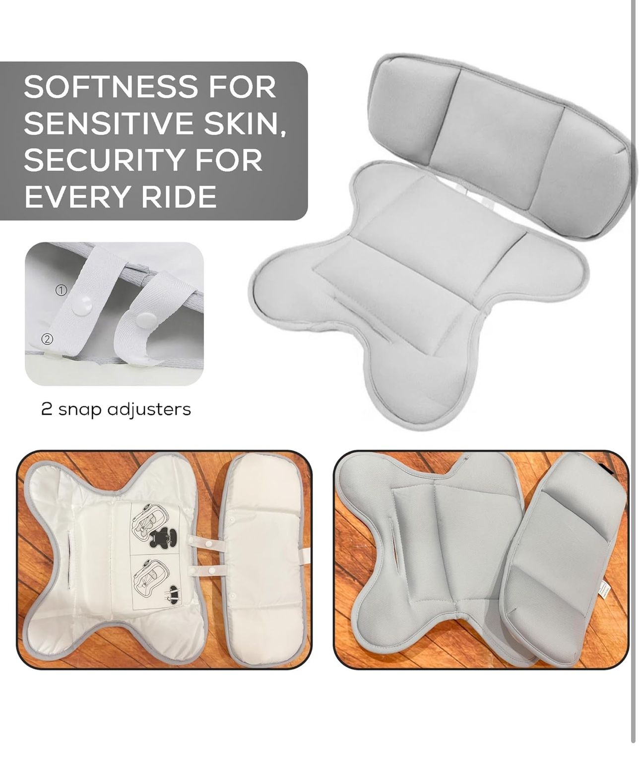 Baby Car Seat Insert - Newborn Infant Head & Neck Support Pillow for Comfort & Safety - Convertible Travel Padding Compatible with Doona Car Seat Stro