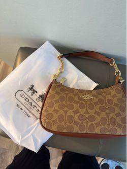 Coach Brown Signature Demi With Gold Chain