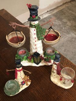 Yankee candle snowmen 3 lot Christmas