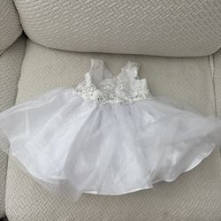 White Baptism Dress And Shoes
