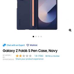 Brand New Samsung Galaxy Z Fold6 S Pen Case – Navy with Orange S Pen - sealed never opened