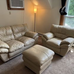 Italian Leather Sofa Set